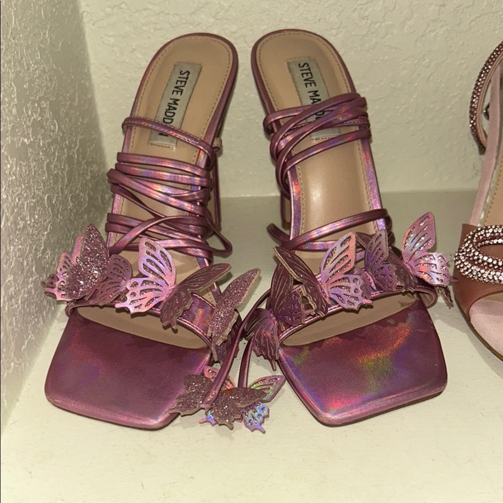 Steve Madden Pink Metallic Heels